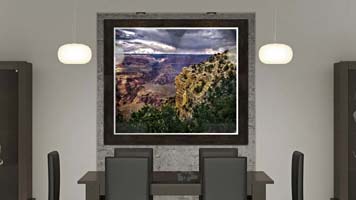 The Grand Canyon under a stormy sky