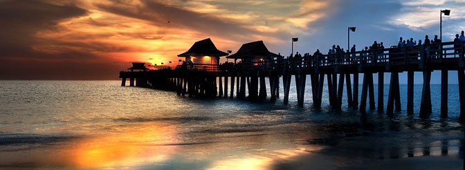 Florida Nights | Beach Pier Sunset | Naples Pier Naples Florida