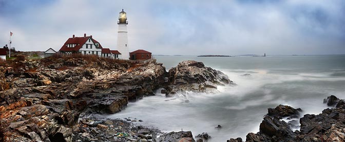 Port Head Lighthouse Maine Large Format Panorama