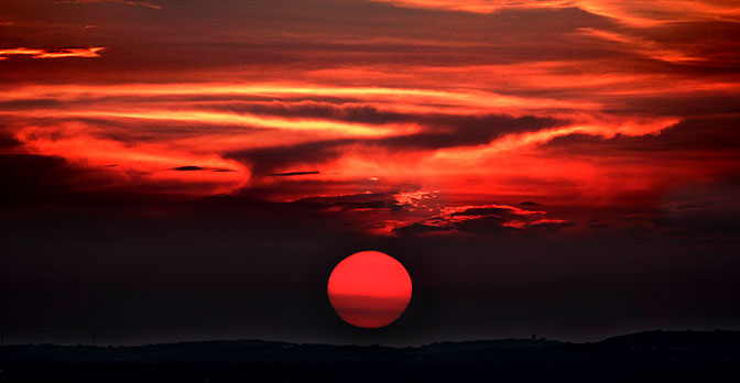 Red Sun | Red Sunset |  Austin Texas