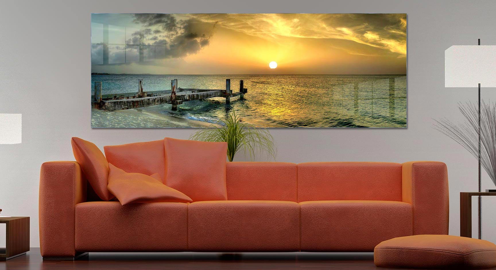 Large format fine art photograph of Pier Sunset Beach