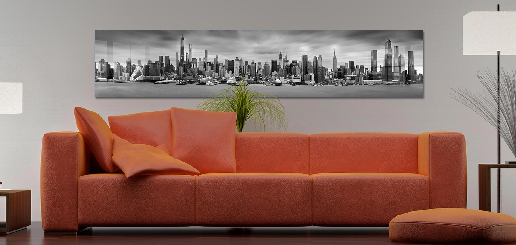 Large format fine art photograph of New York Skyline in Black and White