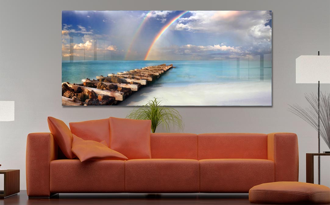 Large format fine art photograph of Beautiful Double Rainbow