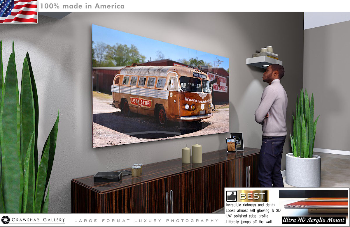 Face Mounted Acrylic Print of Flxible Clipper at the Broken Spoke Austin