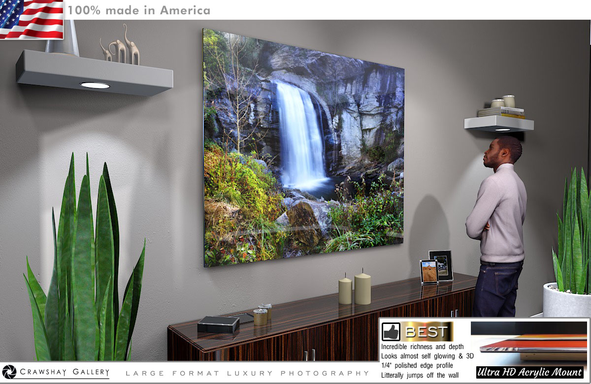 Face Mounted Acrylic Print of Looking Glass Falls Image