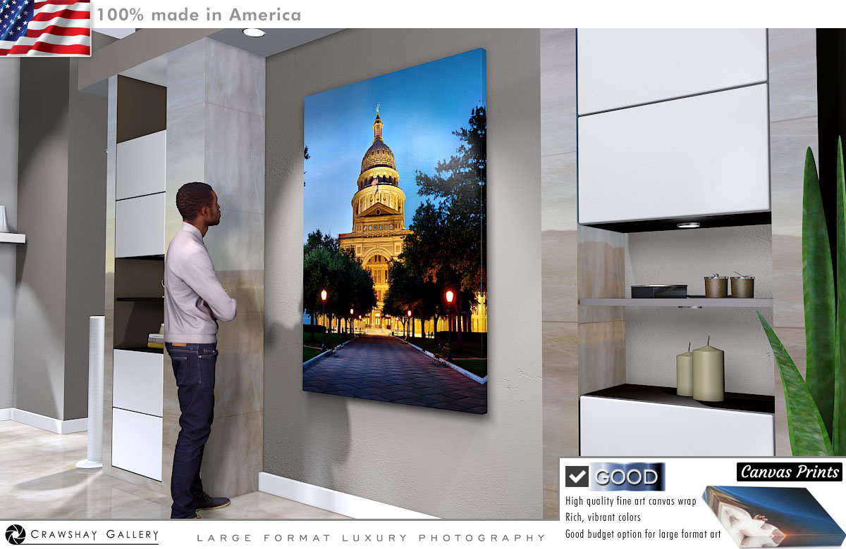 Canvas Print of Texas State Capitol from the Front