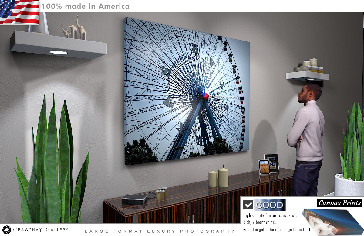 Canvas Print of Ferris Wheel Dallas Texas