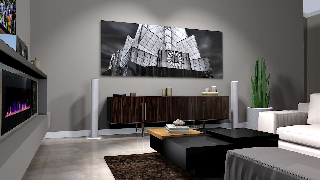 large format photograph of The Frost Bank Tower Austin Texas depicted in room