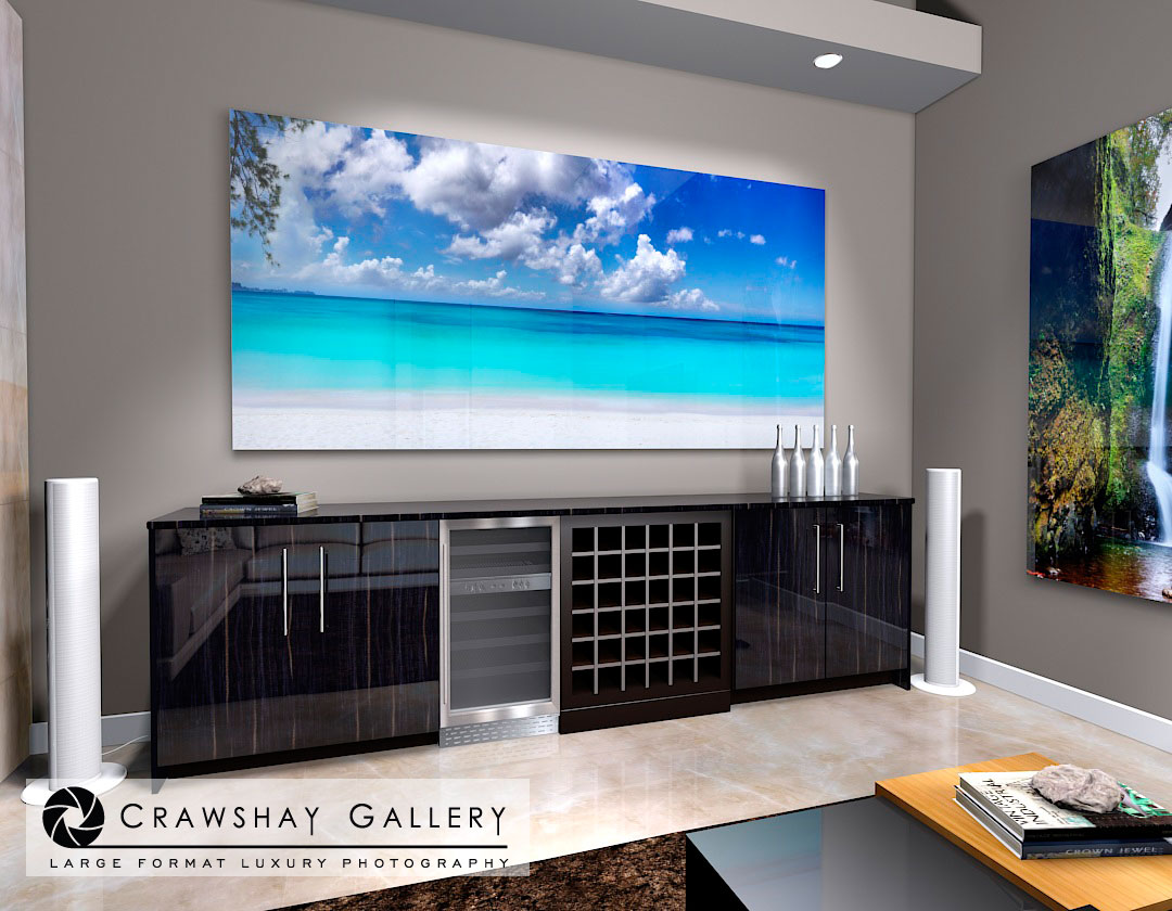 large format photograph of Turquoise Caribbean Beach depicted in room