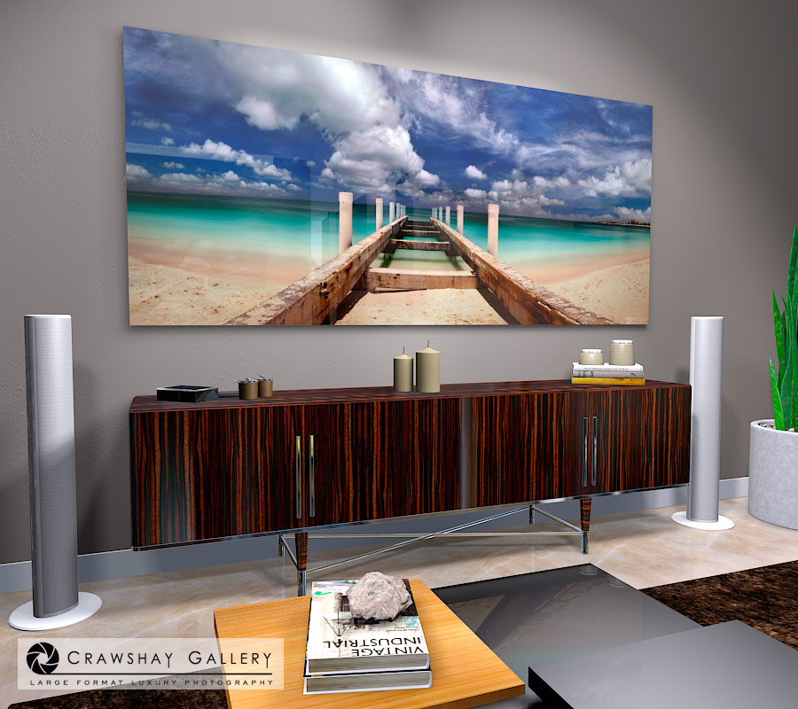 large format photograph of Caribbean Beach - Turks and Caicos depicted in room
