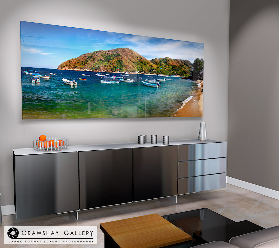 large format photograph of Yelapa Beach depicted in room
