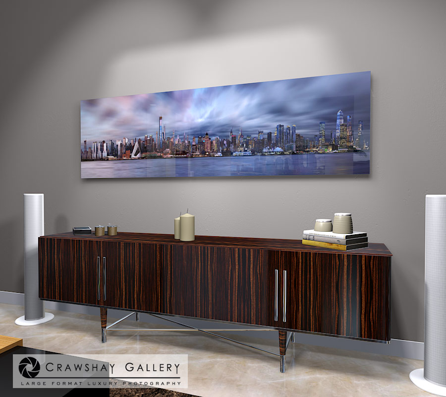 large format photograph of New York City Skyline Panorama depicted in room
