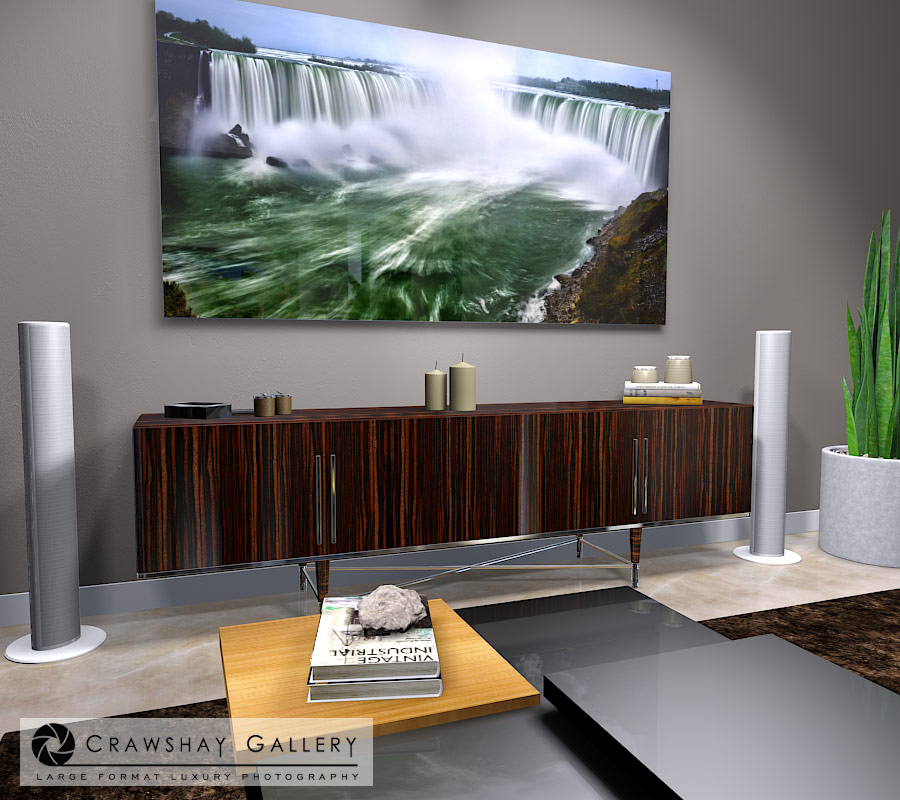 large format photograph of Niagara Falls Photograph depicted in room