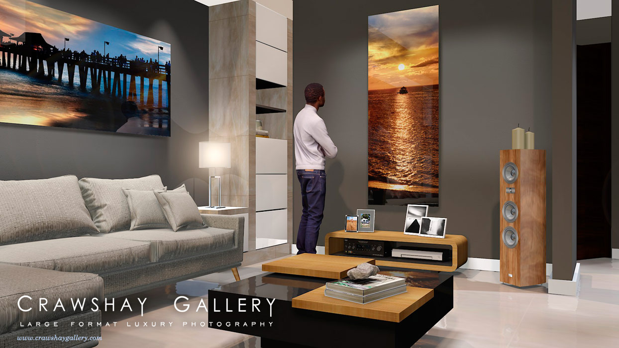 large format photograph of Caribbean Sunset depicted in room