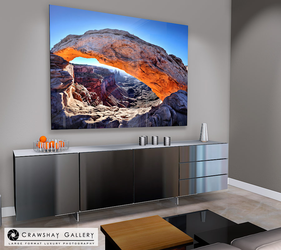 large format photograph of Alternative Mesa Arch Angle depicted in room