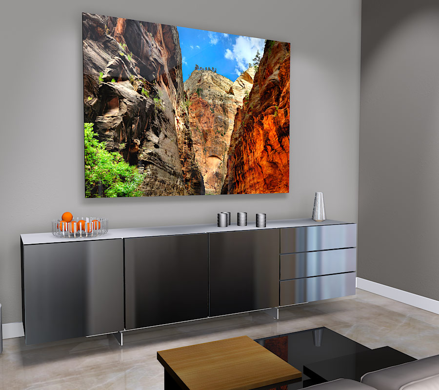 large format photograph of The Narrows Zion National Park depicted in room