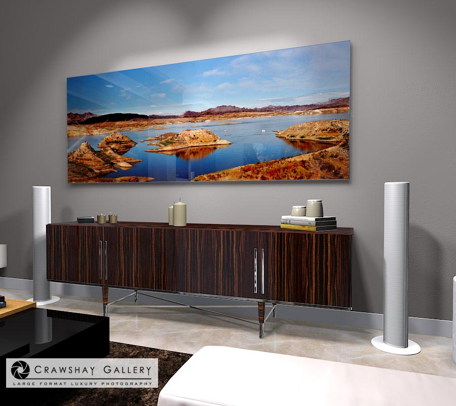 large format photograph of Las Vegas Bay depicted in room