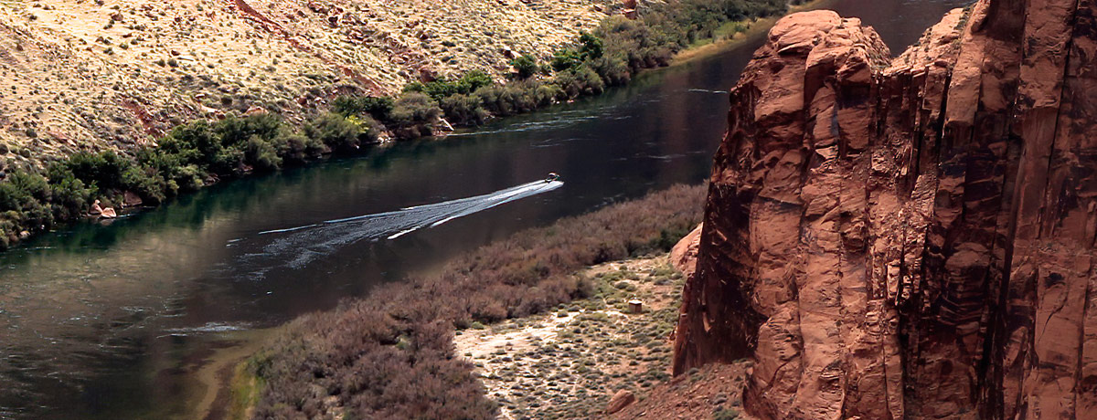 Close up of large format photograph of Glen Canyon Dam