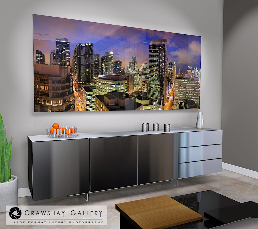 large format photograph of Toronto City Scene depicted in room
