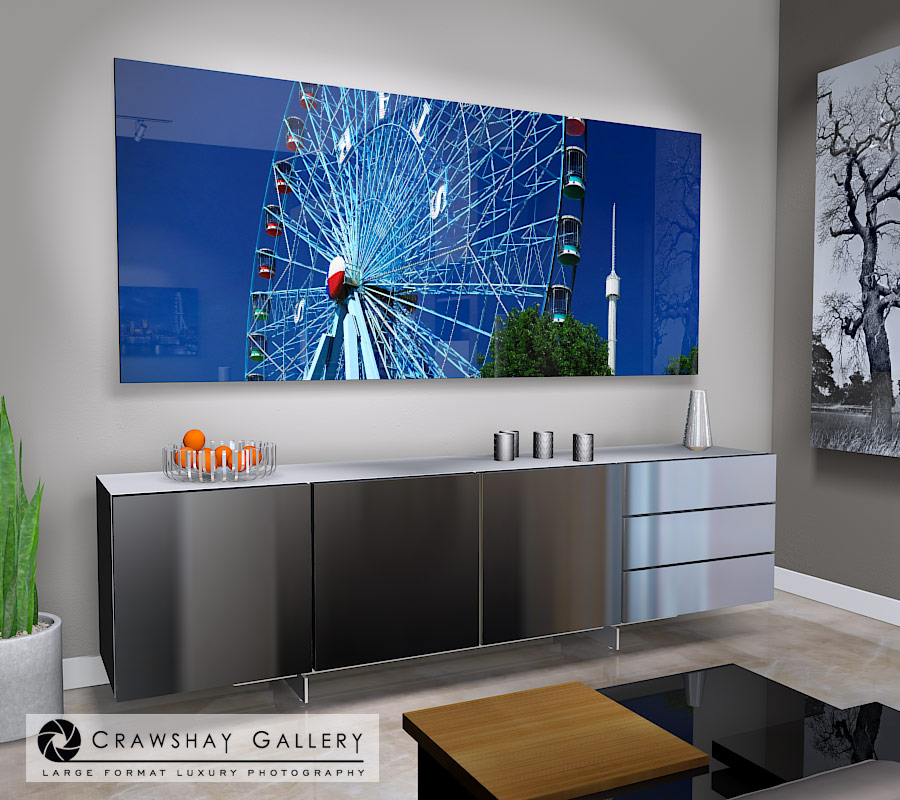 large format photograph of Dallas Ferris Wheel Fair Park depicted in room