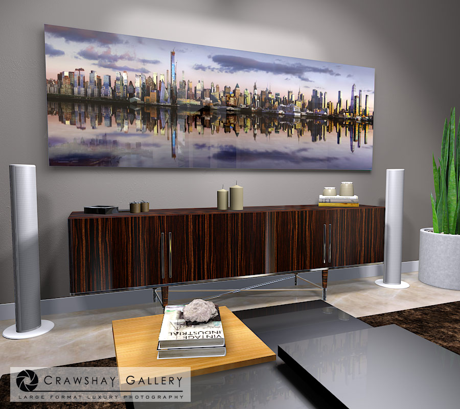 large format photograph of New York Skyline Panorama depicted in room
