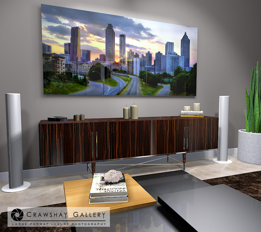 Close up of large format photograph of High Resolution Atlanta Skyline
