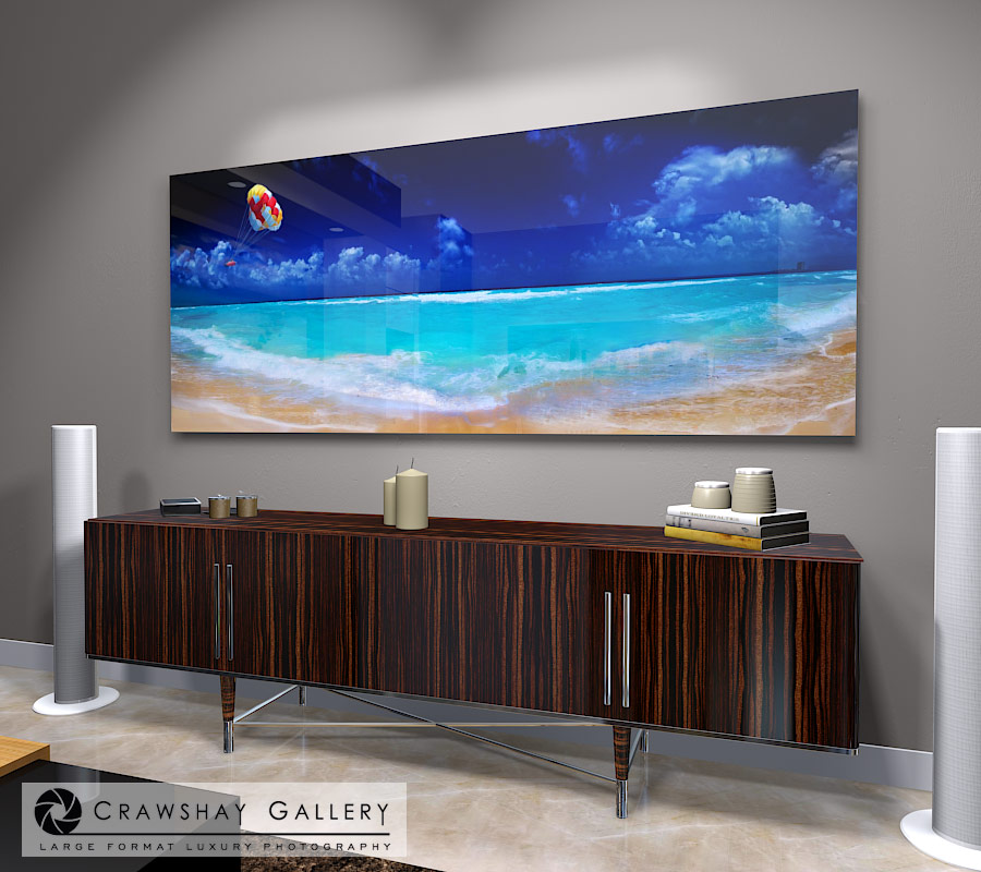 large format photograph of Cancun Peach Panorama depicted in room