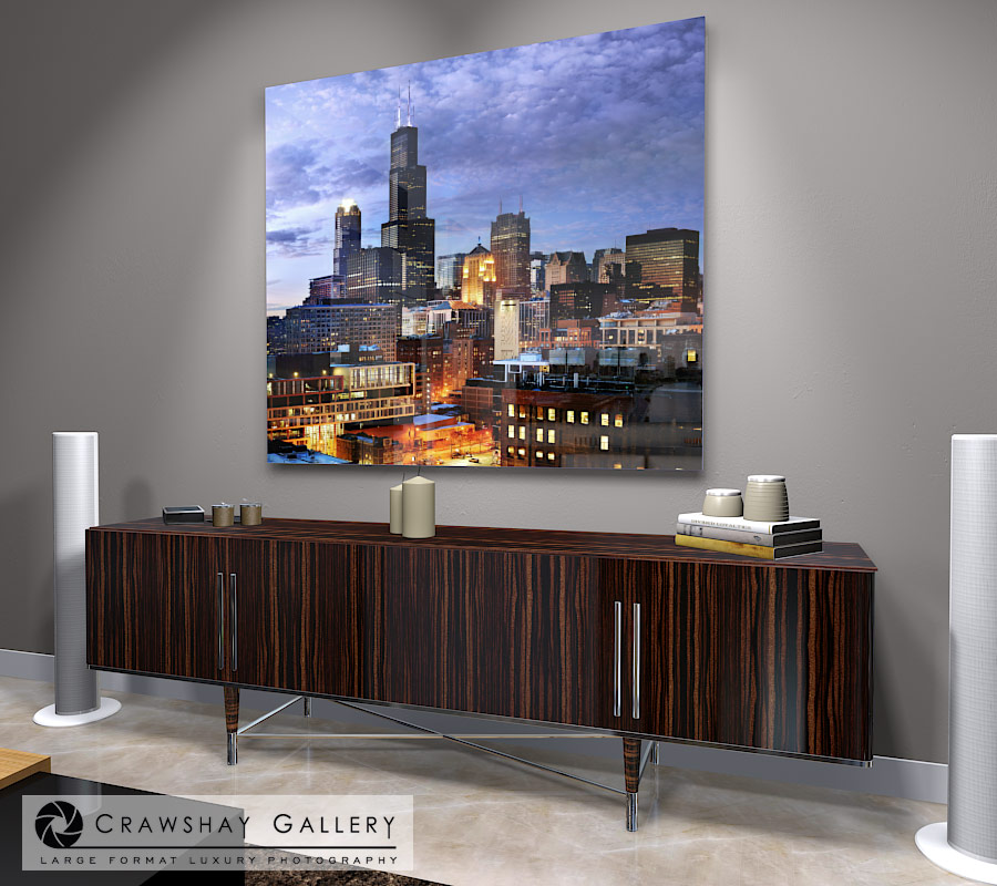 large format photograph of Chicago Urban Photography depicted in room