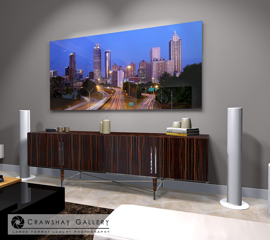large format photograph of Atlanta Skyline - The Walking Dead depicted in room