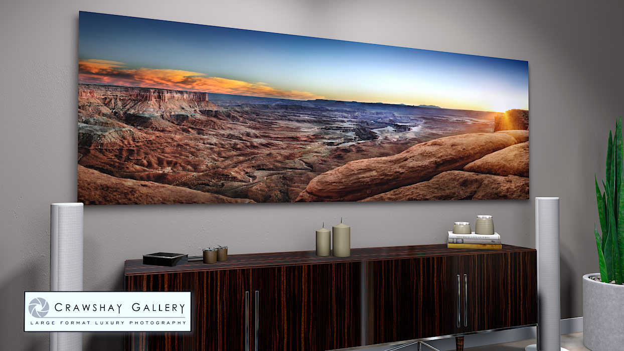 large format photograph of Canyonlands Sunset depicted in room