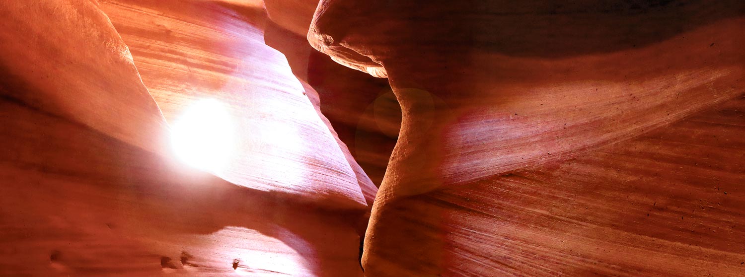 Close up of large format photograph of Antelope Canyon Photo