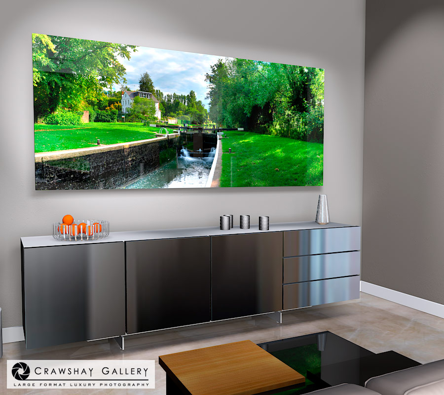 large format photograph of Quaint English Riverside depicted in room