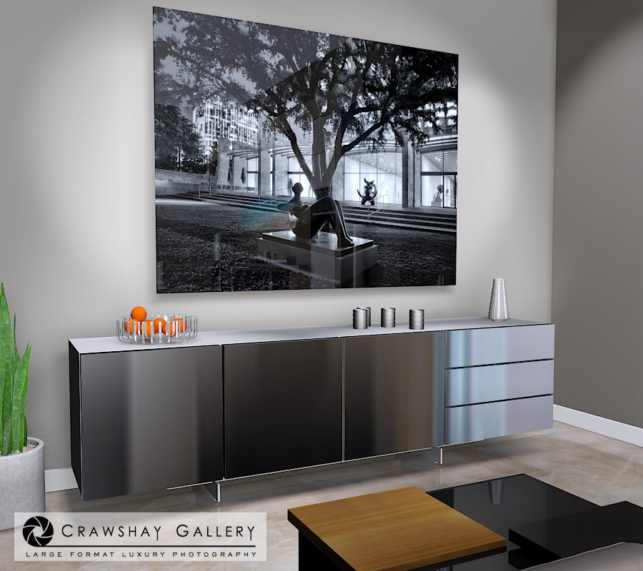 large format photograph of Nasher Sculpture Garden Blakc and White depicted in room