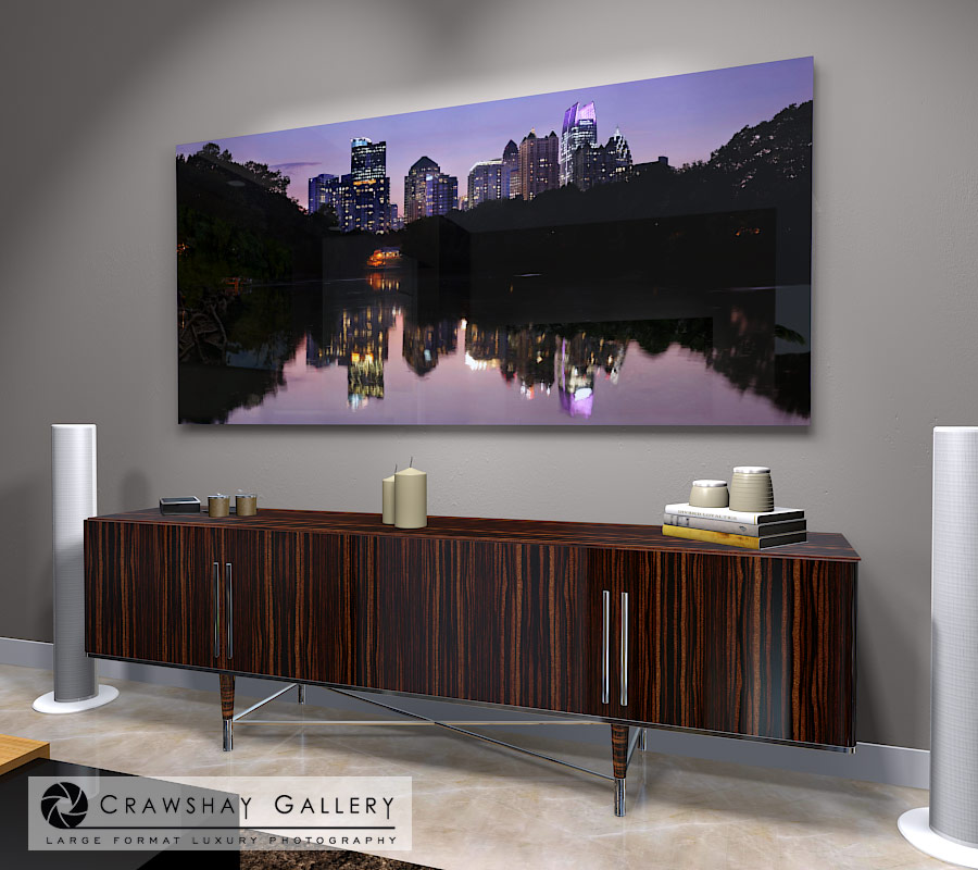 large format photograph of Piedmont Park Night depicted in room