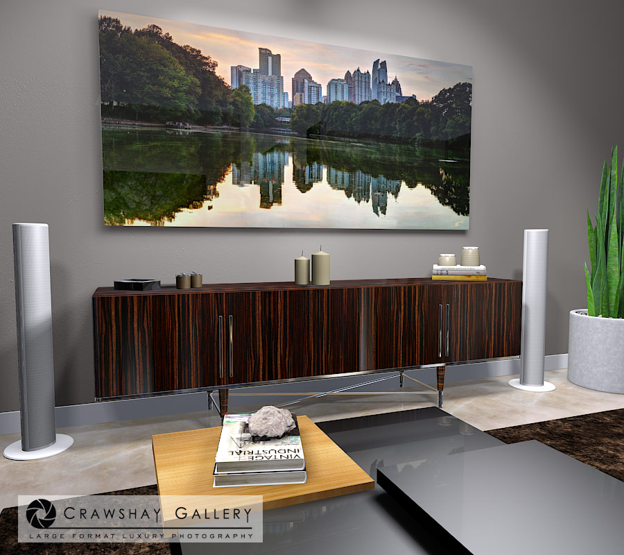 large format photograph of Piedmont Park Atlanta depicted in room