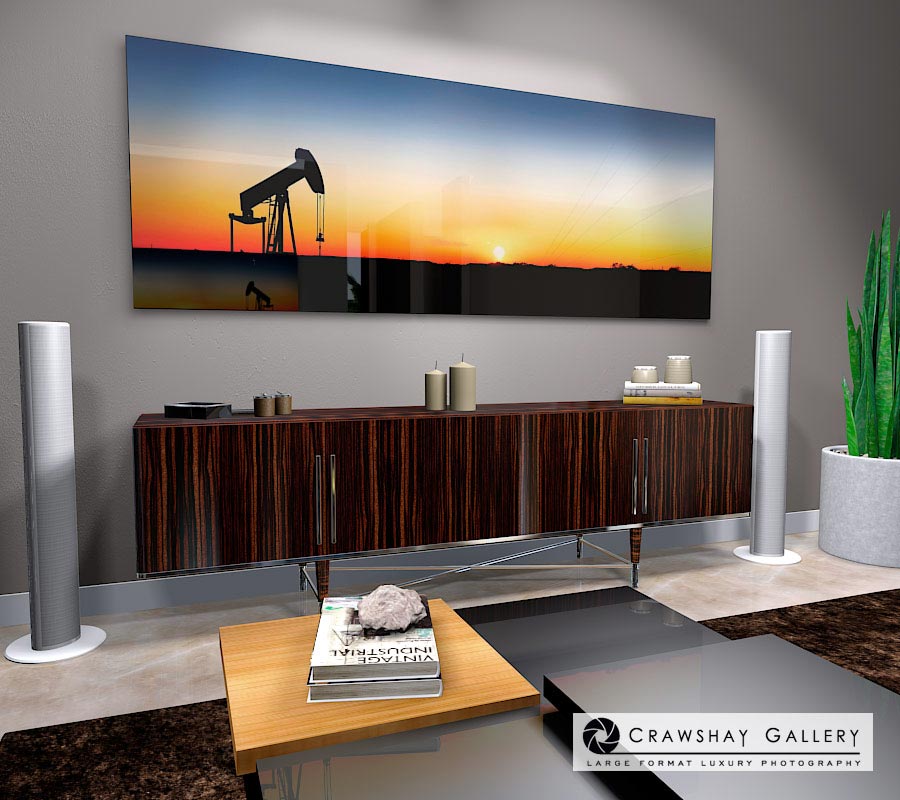 large format photograph of Texas Pumping Jack depicted in room