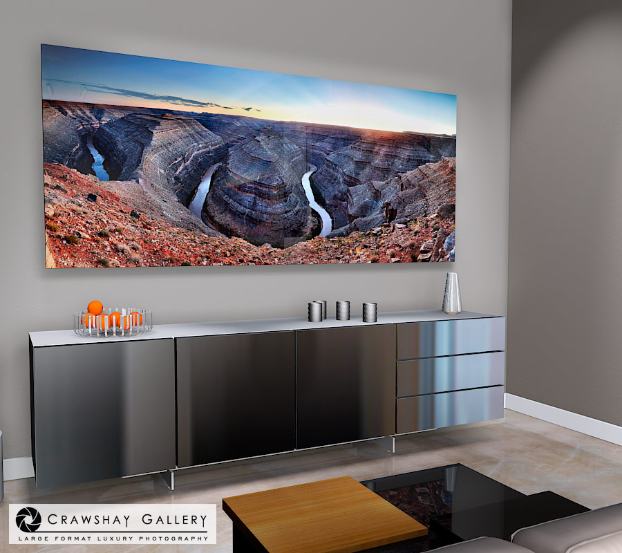 large format photograph of Gooseneck State Park Utah depicted in room