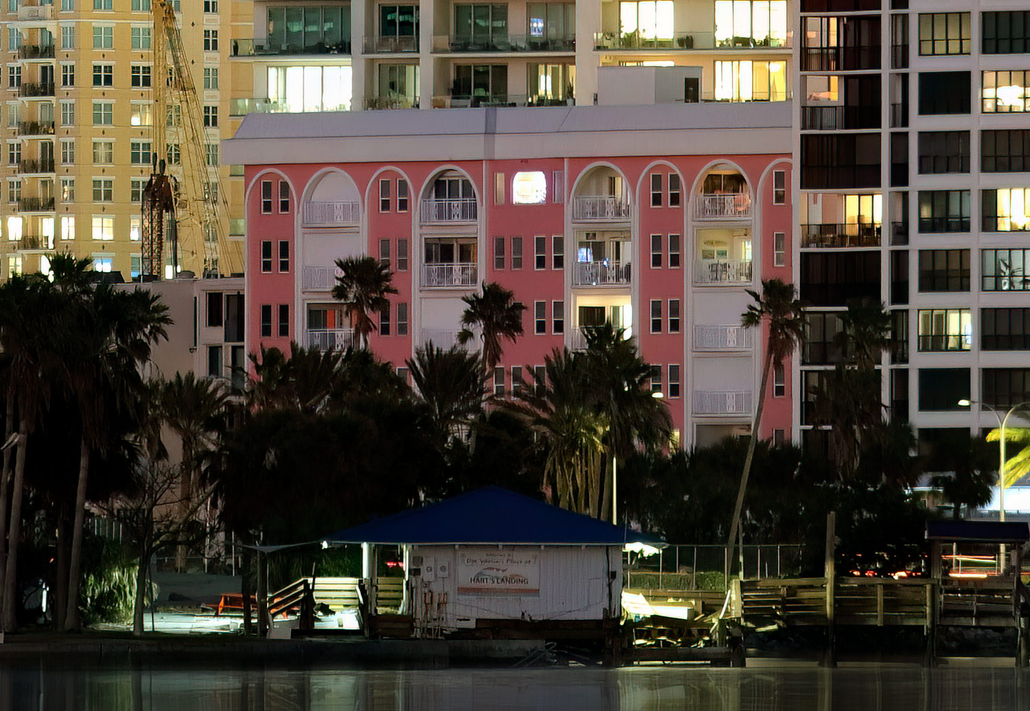 Close up of large format photograph of Sundown Sarasota Skyline