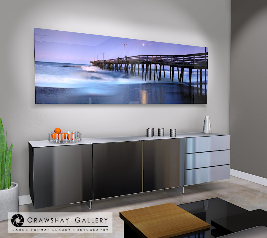 large format photograph of Virginia Beach Pier depicted in room