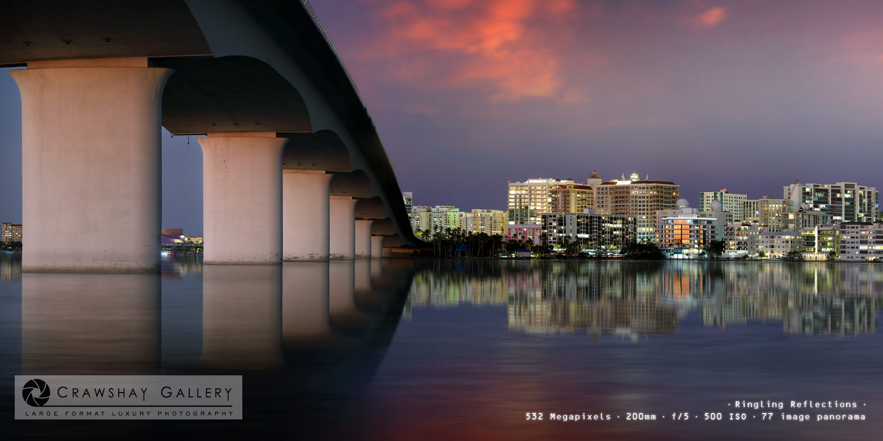 Image of Sunset Sarasota Skyline - Crop Version