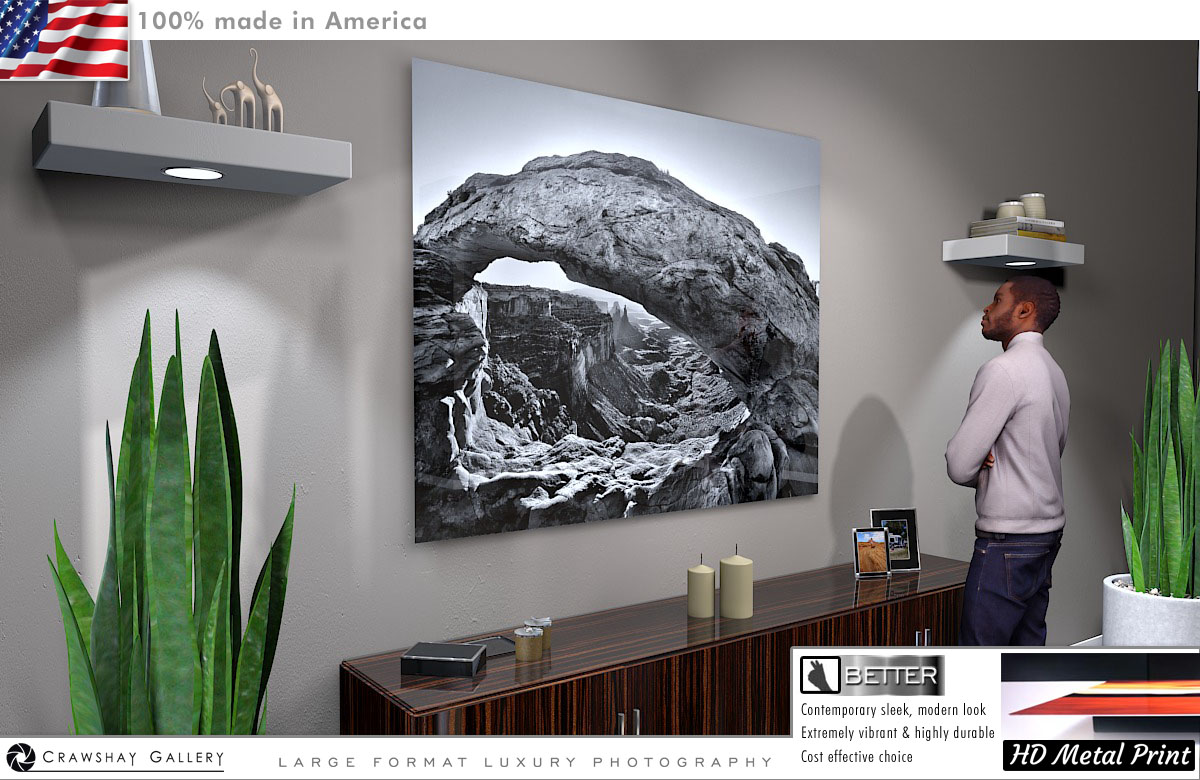 Alternative Mesa Arch Angle Black & White Direct to Metal Print
