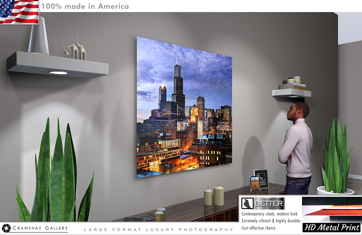 Chicago Urban Photography Direct to Metal Print