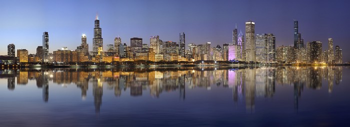 Chicago Afterglow | Night Chicago Skyline |  Chicago Illinois