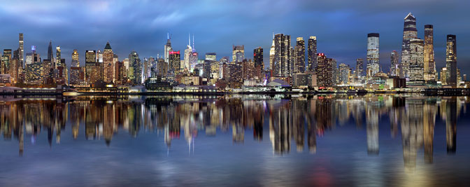 Manhattan Reflections - Crop | NYC Evening Skyline | Manhattan NYC Manhattan New York