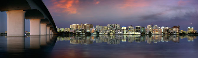 Ringling Reflections | Sarasota City Skyline at Dusk | Bird Key Sarasota Florida